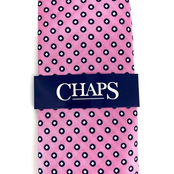CHAPS Pink Circle Dot Tie NWT - Picture 4 of 15